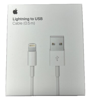 New, Apple Lightning to USB Charging Cable for iPhone (0.5 m) in Original Box