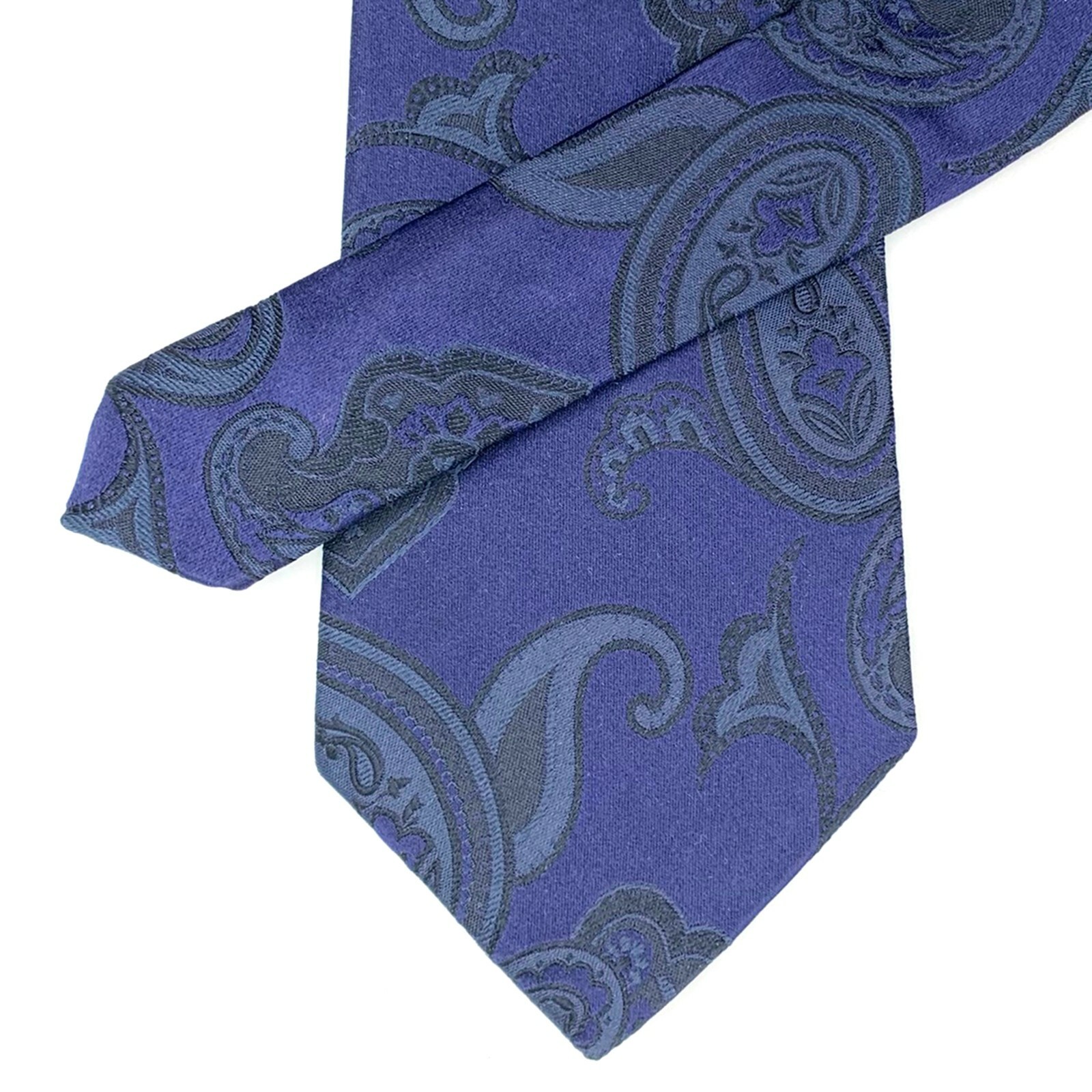 ETRO Milano Blue Tie - 2 Tone Black Paisley Patte… - image 8