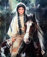 Maija Painted Pony-Poster Native American Art Print 21 x 25.5