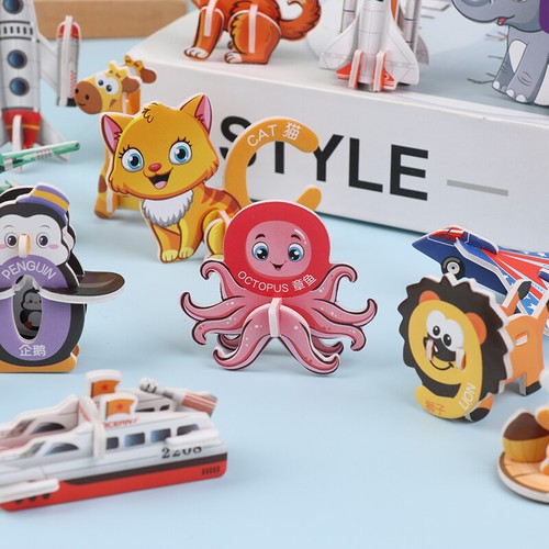 10/30pcs Cute Paper Plane Puzzle 3D DIY Mini Insect Animal Assembly Model