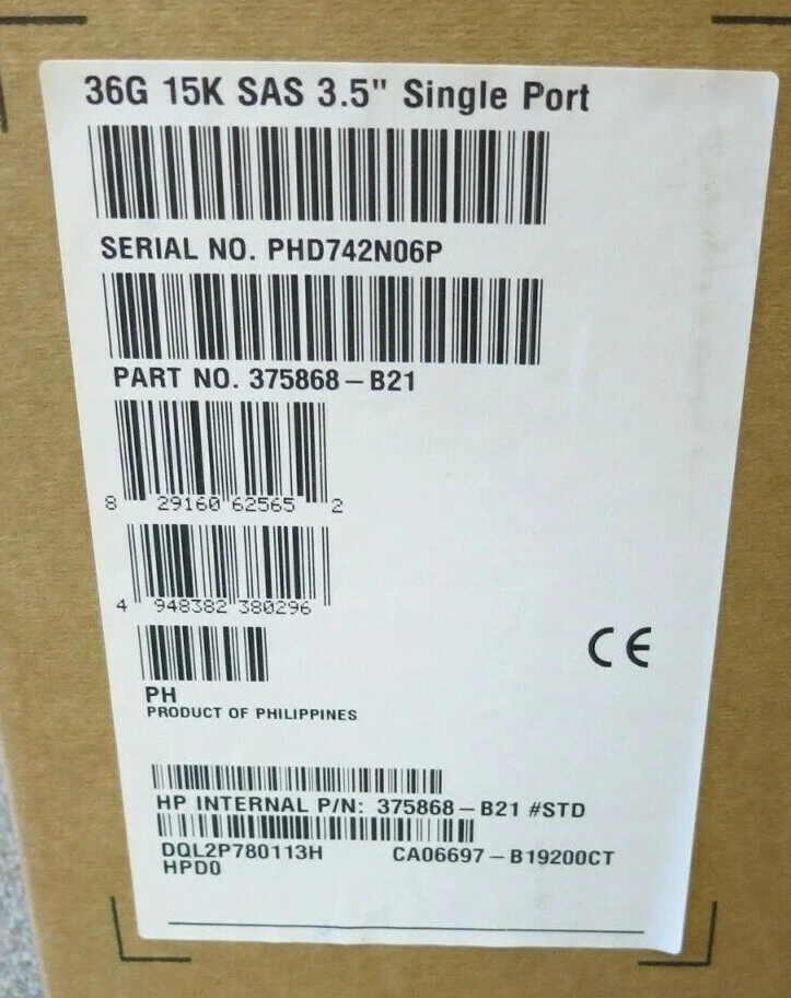 New HP 375868-B21 376593-001 36GB 15000RPM 3G Single Port SAS Hot Plug HDD - Image 3 of 3