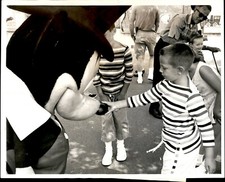 LG936 1961 Original UPI Photo LITTLE BOY BOOPS MICKEY MOUSE NOSE DISNEYLAND