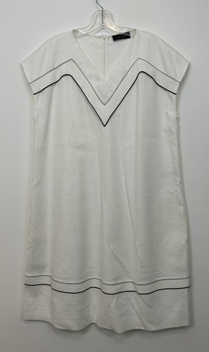 Piazza Sempione Dress Womens White Short Sleeveless Size US12 IT48 - 第 1/11 張圖片