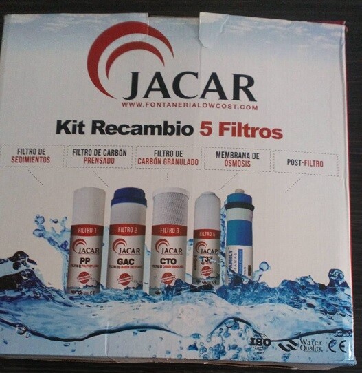 KIT FILTROS para OSMOSIS INVERSA de 5 etapas (Jacar)