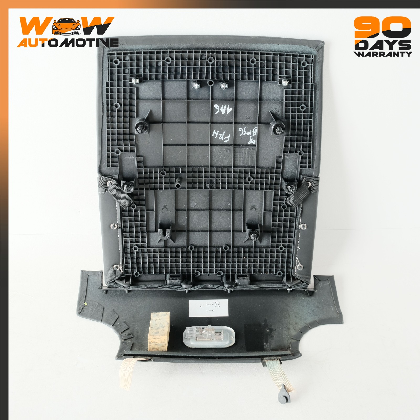 06-13 BENTLEY CONTINENTAL FLYING SPUR FRONT RIGHT SEAT BACK PANEL COVER BLACK OE