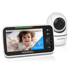 HelloBaby No WiFi Baby Monitor 5" Screen 30-Hour Battery Pan-Tilt-Zoom Video
