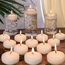 36 Pack Floating Candles,2 inch Ivory Unscented Dripless Floating Candle for ...