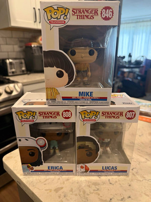 Funko Pop! Stranger Things Vinyl Figures: Mike #846, Erica #808, Lucas #807