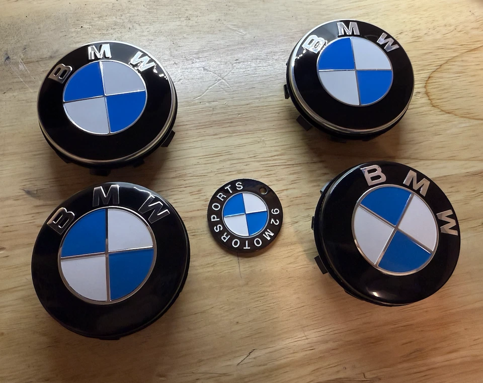 BMW "PAINTED" Floating Wheel Center Cap Set 68mm & 56mm NO CHROME ON EDGE! - Image 4 of 4
