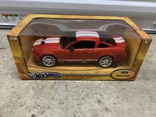 Hot Wheels 1:18 Ford Shelby Cobra GT500 Production Car Red White Stripe New NOS