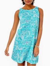 Lilly Pulitzer Kristen Swing Dress Shorely Blue NYC Toile XL NWT