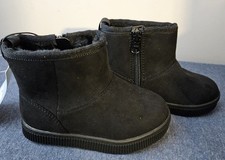 Cat  Jack Toddler Girls Arlo Zipper Winter Shearling Style Boots Black Size 7