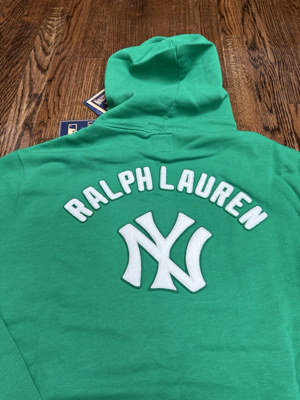 Polo Ralph Lauren x New York Yankees Kelly vert à capuche homme XL rare lourd