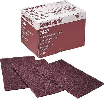 6'' x 9'' 3M 07447 Scotch-Brite Maroon General Purpose Hand Pads (1-Pack of 20 Pad