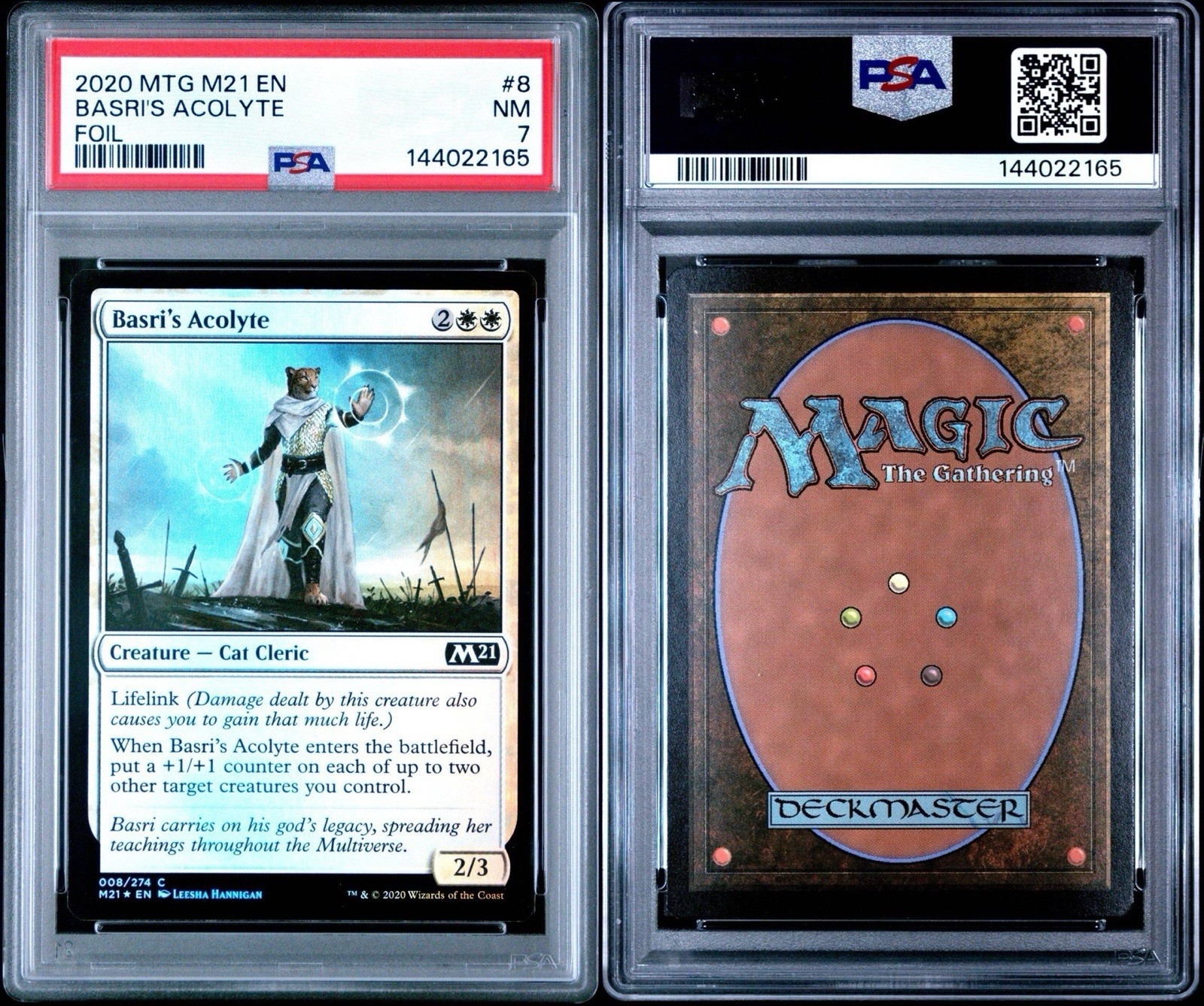 2020 MAGIC THE GATHERING CORE SET 2021 | FOIL BASRI'S ACOLYTE 8 PSA 7 view 3