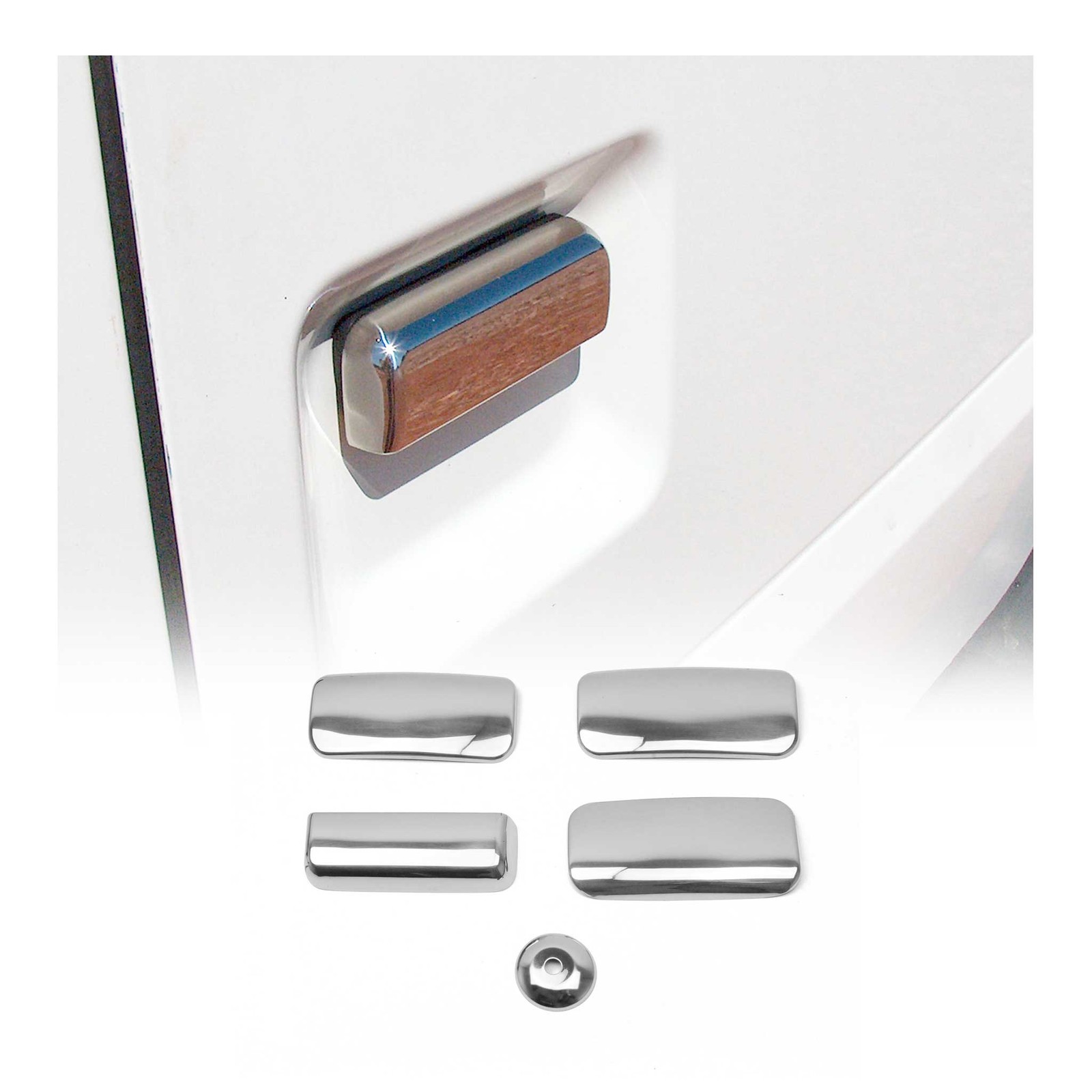Couverture de poignée de porte pour Ford Transit 2000-2014 en acier inox chrome 5 pièces
