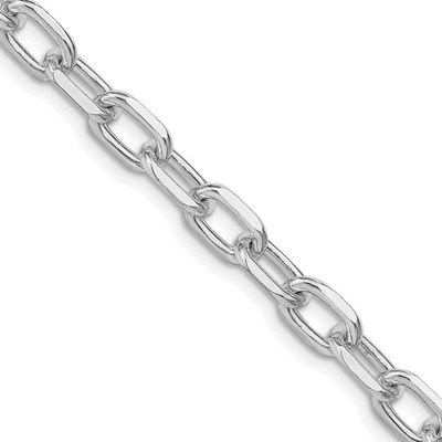 Sterling Silver 6.65mm Diamond-cut Long Link Cable Chain Necklace 20''