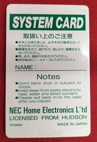 Nec Super System Card Pc Engine Cd-Rom2 Fjl60