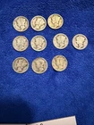 Lot Of 10 Mercury Dimes Silver 90%