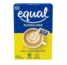 EQUAL Yellow Zero Calorie Sweetener (100ct) Sucralose Sugar Substitute, Zero Cal