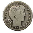 1904-S Liberty Barber Silver Half Dollar 50c San Francisco Very Good VG+