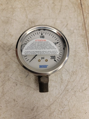 #ad #ad Wika 2 1 2quot; Dial 1 4 Thread 0 200 Scale Range Pressure Gauge Lower Connect $65.00