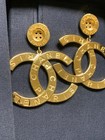 Chanel Metal Large Paris Button Earrings Gold — photo 1
