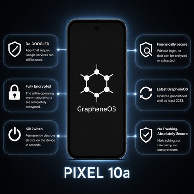 GrapheneOS Google Pixel 10a 128GB 5G Grey NEW