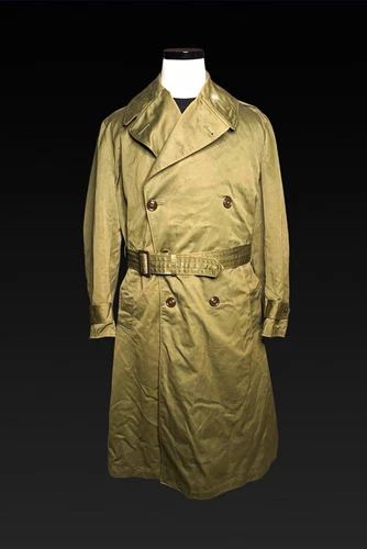Vintage Korean War Double-Breasted Military Trench Coat - product listing photo