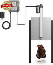 11"X12" Coop Door, LCD Timer, Aluminum 110V/12V Solar-Ready, LCD Timer, IP53,