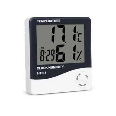 Mini Digital Thermometer Hygrometer Clock Indoor Room Temperature Humidity SET