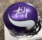 Aaron Jones Minnesota Vikings Signed Purple Mini Helmet, BAS Authenticated