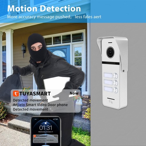 Wired Apartment Video Doorbell System 3 Units 10 Inch Touch Monitor VideoDoorber - Picture 8 of 12