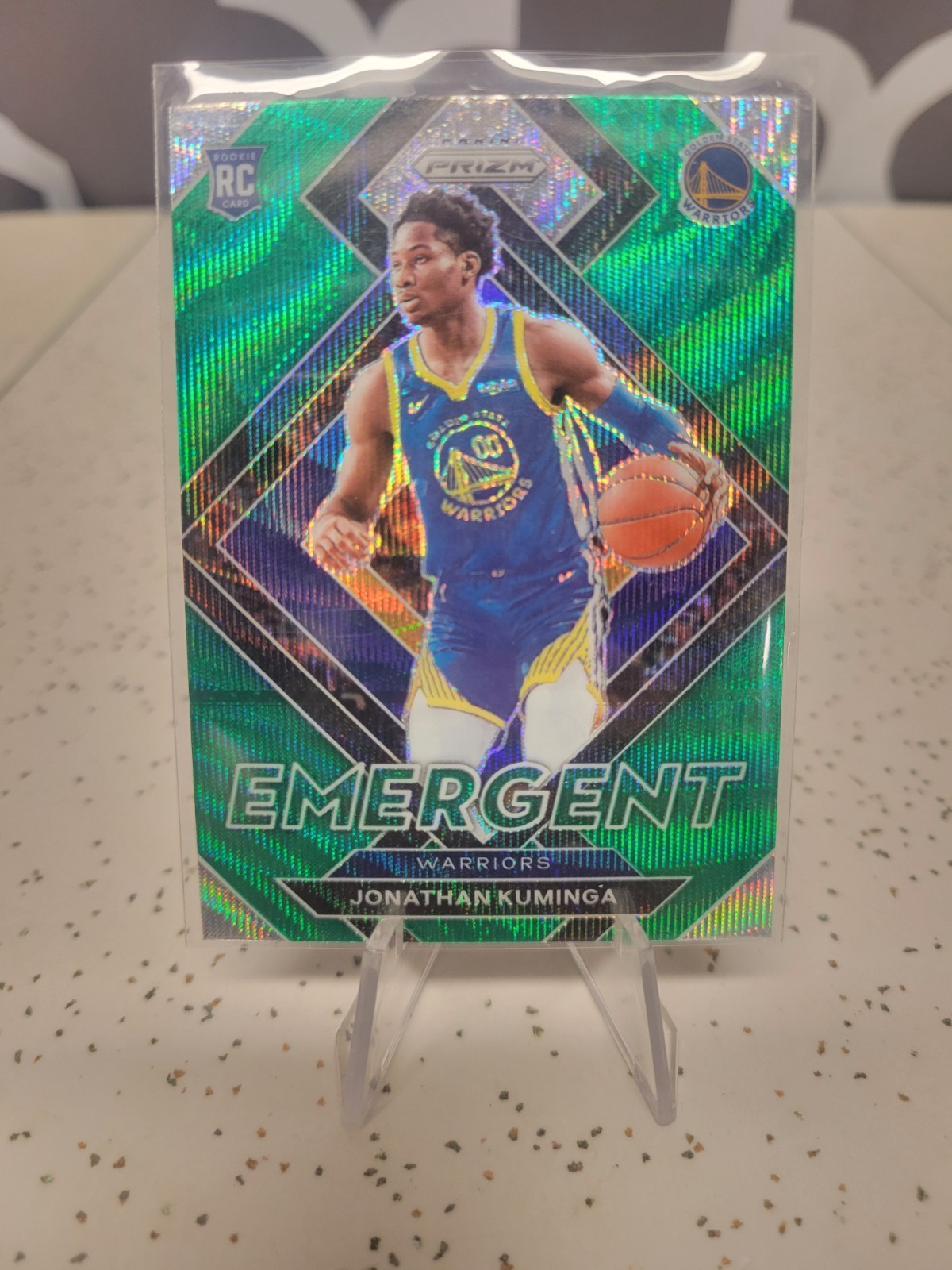2021-22 Panini Prizm Basketball-Jonathan Kuminga Green Emergent RC Warriors#5🔥