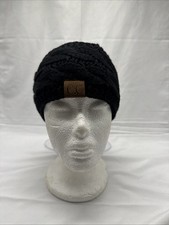 C.C Solid Soft Stretch Winter Warm Cable Knit Fuzzy Lined Ear Warmer CC Headband