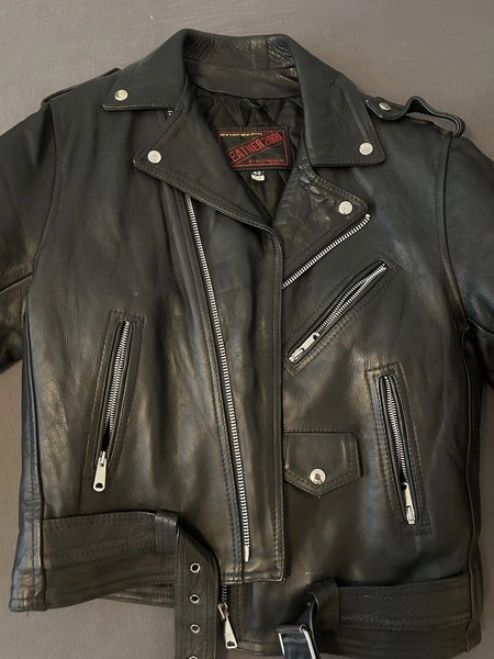 Vintage BLOOMERZ INC Leather Motorcycle Jacket – Hand-Airbrushed Eagle Art – 80s