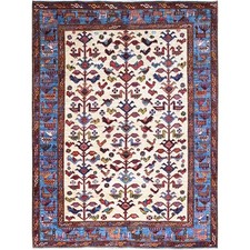 6' x 7'8" Pepper White Shiny Wool Turkish Knot Hand Knotted Oriental Rug R86983
