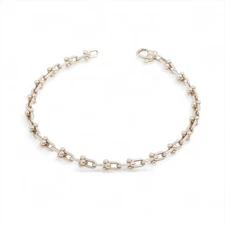 Tiffany Hardware Micro Link Bracelet 925 6.4g Silver