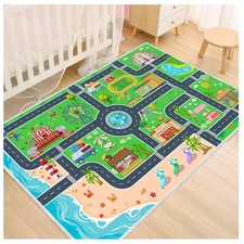 Kids Carpet Playmat Car Rug, Car Rug for Kids Toy Cars and Train, Non Slip Play