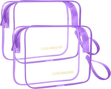 Clear Makeup Bag,2 Pack TSA Approved Toiletry Bag Travel Toiletry Bag Hanging Ma