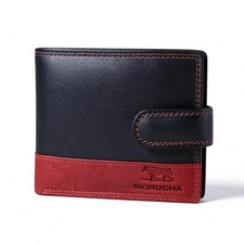  MORUCHA Mens RFID Blocking Real Soft Leather Passcase Wallet M75 Black Brown