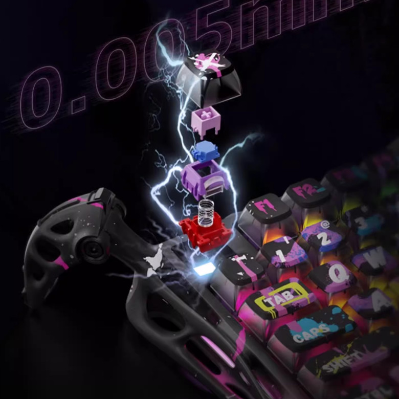 Gravastar W75 Magnetic Axis Keyboard - Neon District TTC Full POM Magneto King