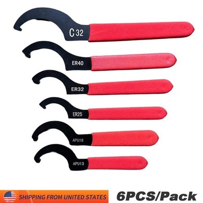 6pcs Car Coilover Spanner Wrench Set, C-Shape Shock Spanner Hook Wrench Tool