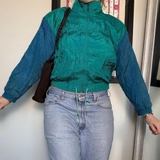 Vintage 90s Teal Windbreaker