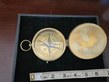Antique Brass Compass Nautical Large Estate Find Large 3"