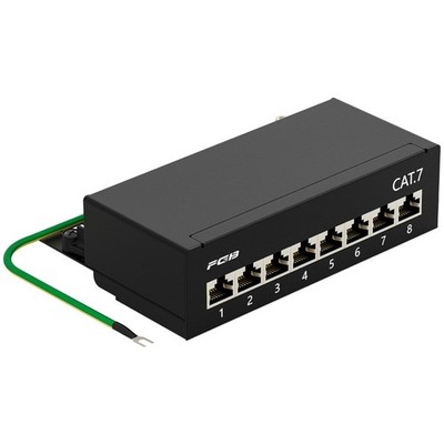 CAT 7 Patchpanel 8 Port RJ45 Wand Tischnetzwerkverteiler geschirmt