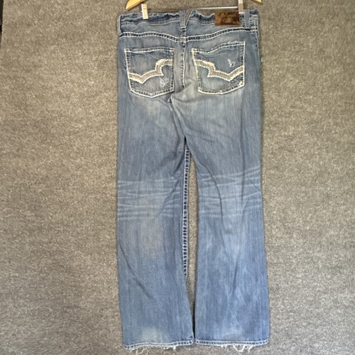 Big Star Pioneer Mens Bootcut Jeans 36R Blue Distressed 5 Pocket Stretch Denim - Picture 11 of 13