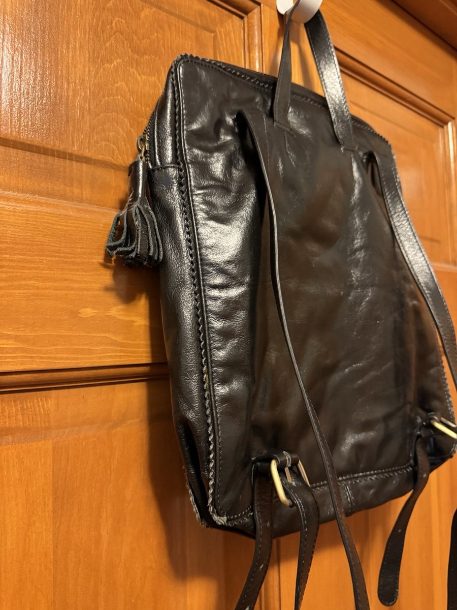 Latico Backpack Womens Black Pebbled Leather Convertible Adjustable Straps Purse Latico Backpacks for Women for sale | eBay main image 3