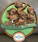 Vintage Olympia Light Beer 3D Golf Sign 19th Hole Beer Memorabilia Plastic Sign