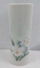 Vase Hand Painted Otagiri Japan Floral Bud Vase Orchids Daffodils 
